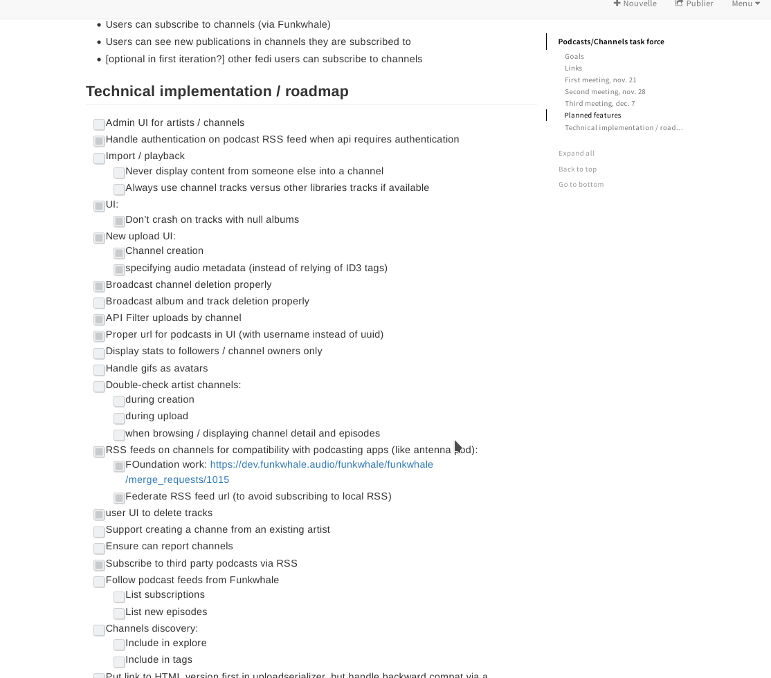 An image showing a pad of bullet points relating to the roadmap